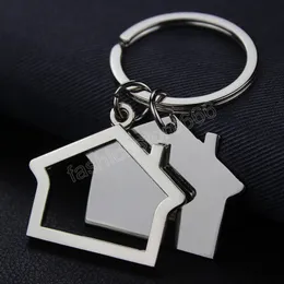 Современный дом дома для ключей Metal Hollow Out Key Ring for Women Bag Carm Car Unisex Рождественский подарок подарки украшения