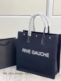 2021 Vorfrühling neue Taschen RIVE GAUCHE N/S-Serie Leinen weiße Leinen-Einkaufshandtasche hochwertige Mode-Leinen große Strand-Luxus-Designer-Reise-Umhängetasche