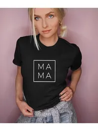 Женская футболка с квадратным принтом Mama, женские летние футболки Mom Life с короткими рукавами и рисунком для мамы, Harajuku Camisas Mujer