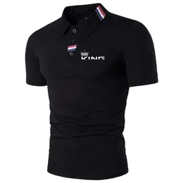 Camisa polo masculina camisa de tênis impressa manga curta diária topo streetwear negócio polo camisa 220702