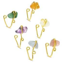 Falso Piercing Naso Anello Pietra Rame Orecchio Cerchio Setto Naso Clip Nariz Non-Piercing Anello Stud Nez Gioielli Naso Polsino Per Donna