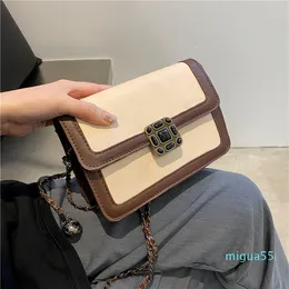 Simple small bag retro temperament stitching atmosphere commuter small bags handbag shoulder small square package tide