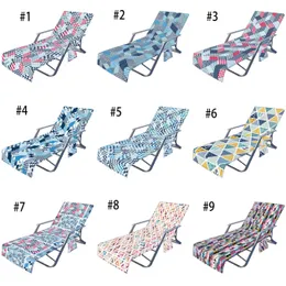 Coprisedia da spiaggia con tasca laterale Copriasciugamano colorato per chaise lounge Tracolla portatile Asciugamani da spiaggia Coperta spessa a doppio strato