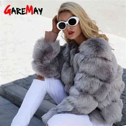 Garemay Vintage Fluffy Faux Fur Coat for Women Short Furry Fur Fur Winter Winter Winter Coat Coat 2022 Autumn Casual Party Overcoat L220714