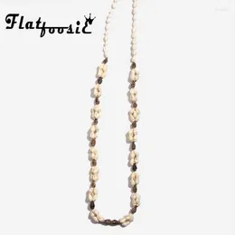 Flatfoosie Summer Brand Shell Necklaces Chokers For Women Natural Bohemian Stone Beads Pendant Necklace Jewelry Accessories Chains Morr22