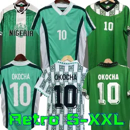 Retro Nijerya 1994 Evde Futbol Formaları Kanu Okocha Finidi Nwogu Futbol Kit Vintage Futbol Forması Klasik Gömlek 1996 1998