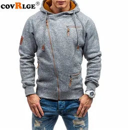 Covrlge Hoodies Män Höst Casual Solid Zipper Långärmad Hoodie Sweatshirt Top Outwear Sudaderas Para Hombre Mw151 220325