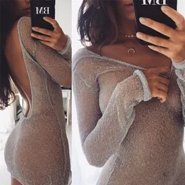 Women Sexy Bodycon Mesh Top Sheer Mini Dress high quality dress sexy women dresses robe femme elbise 220527