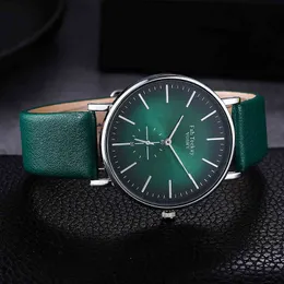 Frauen Männer Uhr Leder Mode Lässig Einfache Schwarz Grün Ladi Armband Uhr Legierung Quarz Armbanduhr Relogio FemininoF7TL