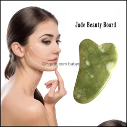 Mas Stones Gua Sha Set SCRA Therapy Jades Roller Rocks Health Beauty YTL을위한 자연 석재 녹색 Jade Guasha Board Masr