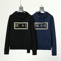 2022 Höst- och vinter Ny högkvalitativ designer Män kvinnors hoodies Sweatshirts Par Enkla ståltryckta bokstäver Logo Casual Loose Hooded Fleece tröja