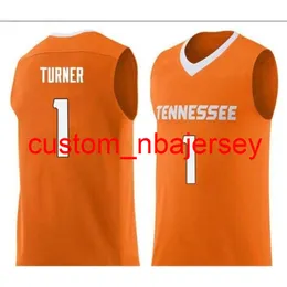 Benutzerdefinierte 604 Jugendfrauen Vintage Tennessee Vols Lamonte Turner # 1 College Basketball Jersey Größe S-4XL oder benutzerdefinierte Name oder Nummer Jersey