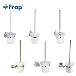FRAP aluminum Toilet brush holders mounted Brush Holder With glass Cup Household Products Zinc alloy base Bath Accessory Y200407