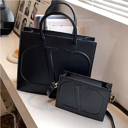 Yeni Tasarımcı kadın küçük çanta ile büyük 2 adet çanta bayanlar tasarımcılar kompozit çanta bayan debriyaj omuz tote kadın çanta cüzdan