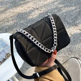 Evening Bags Women Bag Nylon Soft Hand Clutches Wallet Metal Chain Crossbody Messenger Bags Bolso Mujer Women Mini Shoulder Bag Female Handbag J220825