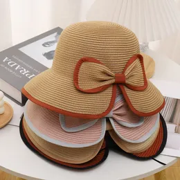 2022 NOWOŚĆ KOBLAK BOW Summer Visors Straw Hat Składana czapka słoneczna szeroka duża brzeg kapeluszu Ladies Beach Protect