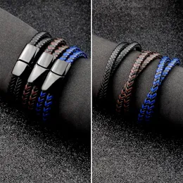 Очарование браслетов панк настраивает название черное/коричневое/синий/кофейный кожаный браслет для мужчин.