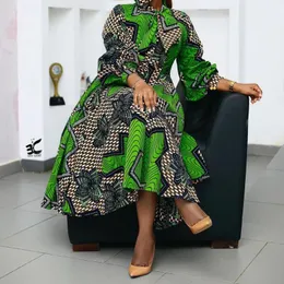 Vestido étnico Moda African Dress for Women Dashiki Africa estilo impressão rica bazin maxi long dressesethnic