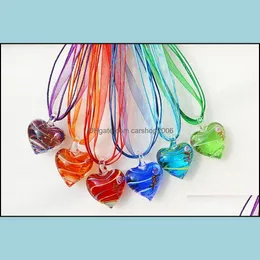 Collane con ciondolo Pendenti Gioielli In vetro di Murano Collana a cuore 6 colori Moda per donna Regalo Colore misto D Dhj24