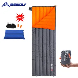 Bswolf Camping Ultralight Sleeping Bag Down Waterproof Bag Portable Outerdoor Warm Travel Sleeping Bags 220728