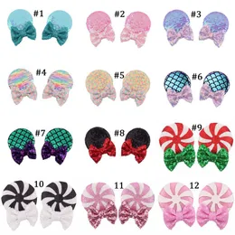 UPS Child Hair Accessories Bow Clip Barrettes Christmas Kids Mouse Ear Hairpins Festival Cartoon Halloween pannband Fest Hairprip