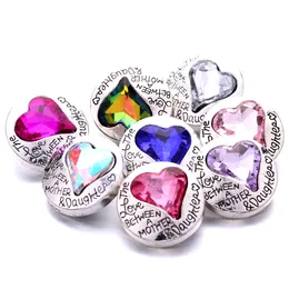 Harfler metal kalp şekli çırpıda düğme kepçeler takı bulguları 18mm metal çıtçıt düğmeleri DIY küpeler kolye bilezik mücevherleri
