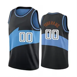 Tryckt Cleveland Custom Diy Design Basketball Tröjor Anpassning Team Uniforms Skriv ut Personliga Any Net Number Mens Kvinnor Kids Ungdom Boys Black Blue Jersey