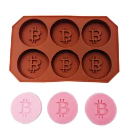 6 chocolate silicone bitcoin mold ice cube fondant patisserie candy mold cake mode decoration clouds baking accessories DH4323