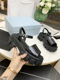 top quality Casual Shoes Designer Luxury Womens Pegusus Monolith Thunder black calf chunky platform dad sandal