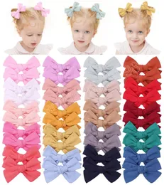 2PC/para Baby Girls Bow Fair Clips Barrettes Dzieci solidny kolor księżniczki