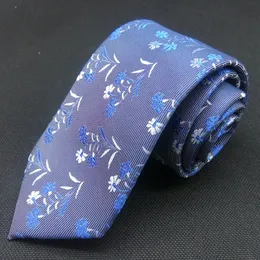 Papillon Collo floreale per uomo Donna Matrimonio Tessuto tinto in filo Jacquard Colore blu Paisley Fiore a righe 8cm Gravata Corbata Abito TieBow