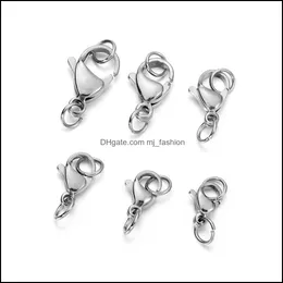 Clasps Hooks Jewelry Findings Components Stainless Steel Sier Plated Lobster Clasp Jump Rings For Bracelet Necklace Chains Making Drop Del