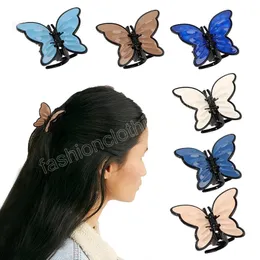 Artigli per capelli a farfalla Barrette a forcina in acrilico Clip per squalo colore solido Clip per coda di cavallo coreana Accessori per capelli per ragazze