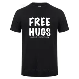 Free Hugs Printing T Shirt For Men Male Summer Tops Tee O Neck Short Sleeve Fashion Cotton T-Shirt Tshirt Man Brand Clothing 210420 W220409
