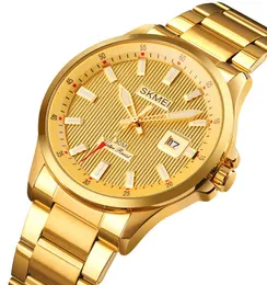 Skmei 1654 Top Sal Luxus goldene Armbanduhr Reloj Saat Erkek wasserdichte automatische Herren Quarzuhr