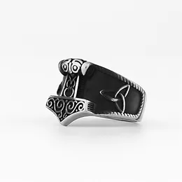 Stainless Steel Rune Irish Viking Thor hammer Celtic Knot ring pirate anchor Jewel High Quality ancient Nordic Triangle knot Celt Amulet Rings For Men