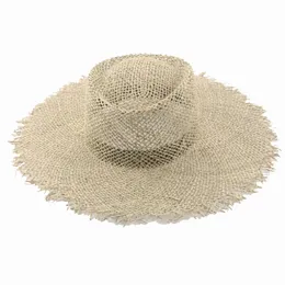 Cappello Cappelli per donna Spiaggia Tesa larga 13 cm Cupola Round Top Cappello a secchiello Cappello da sole Cappelli di lusso Casual Cappello estivo in paglia Casquette Femme Nuovo