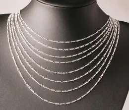 2mm Figaro Chains 925 Sterling Silver Jewelry for DIY Necklace Chain with Lobster Clasps Size 16 18 20 22 24 26 28 30 Inch