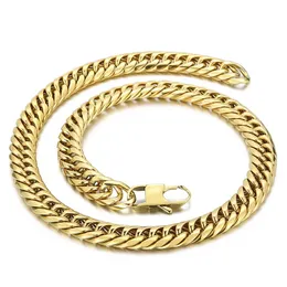 Anhänger Halsketten 11mm 24 -Zoll -Silber/ Gold Edelstahl Miami Kubaner Linkkette Halskette Herren Geschenke Juwelchpendant