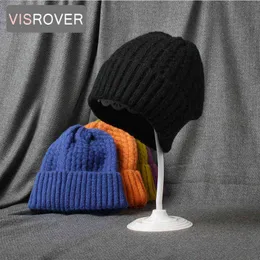 Visrover 20 Färbung 100% Acryl Frau Winter Hut Einfarbig Unisex Herbst Hüte Warme Weiche Motorhaube Skullies Hüte Großhandel J220722