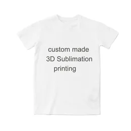 Real USA American Size O or V neck custom your own designs 3D sublimation printing high quality t shirts plus size 4XL 5XL 6XL 220704