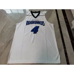 Chen37 Maglia da basket personalizzata Uomo Donna giovanile # 4 New Jersey Roadrunners Kyrie Irving Colore bianco Alternativo High School Taglia S-2XL o qualsiasi nome e numero di maglie