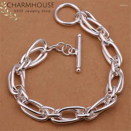Länkkedja charmhouse 925 silver armband för kvinnor armband armband armband mode smycken tillbehör bijoux presentlink lars22