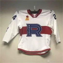 CHEN37 C26 NIK1 2020 LAVAL Rocket #24 Daniel Audett Hockey Jersey Borderyd Stitched Personalizar qualquer número e nome Jerseys