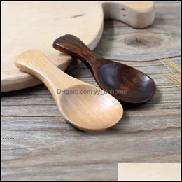 Spoons Flatware Kitchen Dining Bar Home Garden Newstock Natural Wooden Coffee Tea Spoon Children Dessert Cake Small Scoops Sugar Salt Min