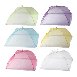 Kitchen Food Cover Umbrella Foldable Household Washable Mesh Food Lid Picnic Barbecue Party Anti Fly Mosquito Net Tent Gadgets