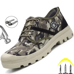 Scarpe antinfortunistiche sul lavoro mimetiche Scarpe con punta in acciaio Scarpe da lavoro a prova di foratura Sneakers Stivali militari Calzature indistruttibili da uomo