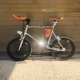 インチ固定ギア自転車シングルスピードレトロピストヴィンテージスライバー自転車フレームミニ Vinbicycle バスケット付き