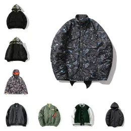 Erkekler Kış Dış Giyim Aşağı Parkas Kamuflaj Klasik Sıradan Kadın Ceketleri Katlar Açık Sıcak Ceket UNISEX COATE DAVAR BOYUT M/L/XL/2XL/3XL JK2211