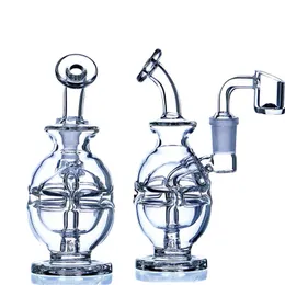 Feb Bong Heady Glass Oil Rigs Hookahs Recycler Water Bongs Rökning Tillbehör Vattenrör Perkolator med 10 mm banger